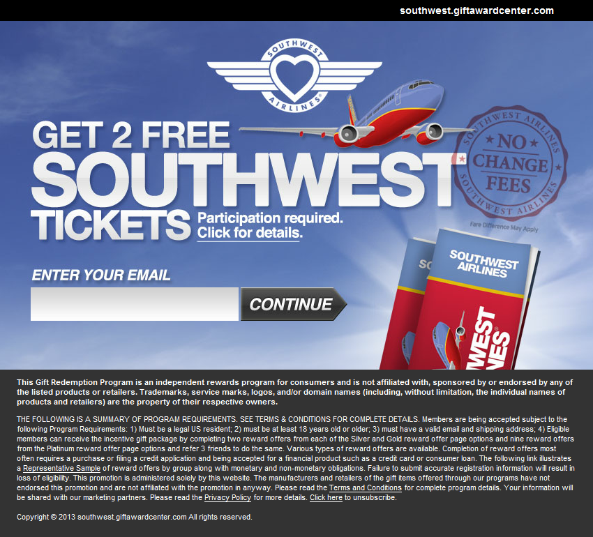 2 Free Southwest Tickets Scam? Scams